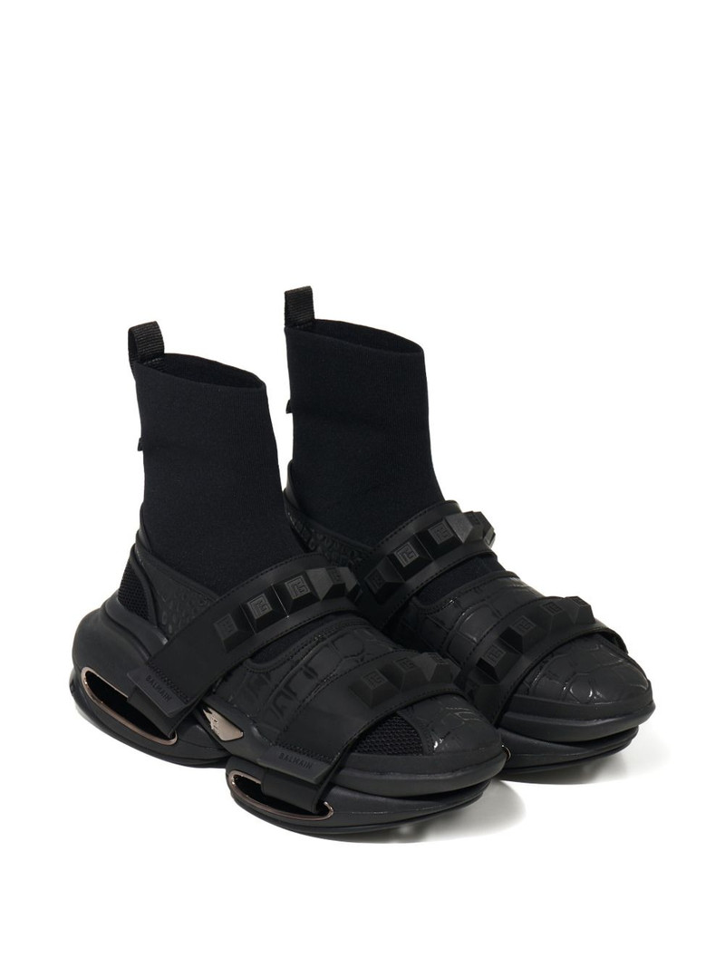 Balmain B-Bold snake-pattern sneakers outlook