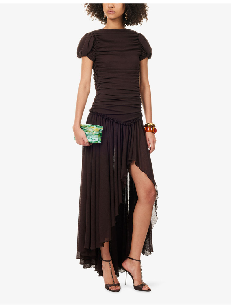 SIEDRÉS Adeline Ruched Backless Woven Maxi dress outlook