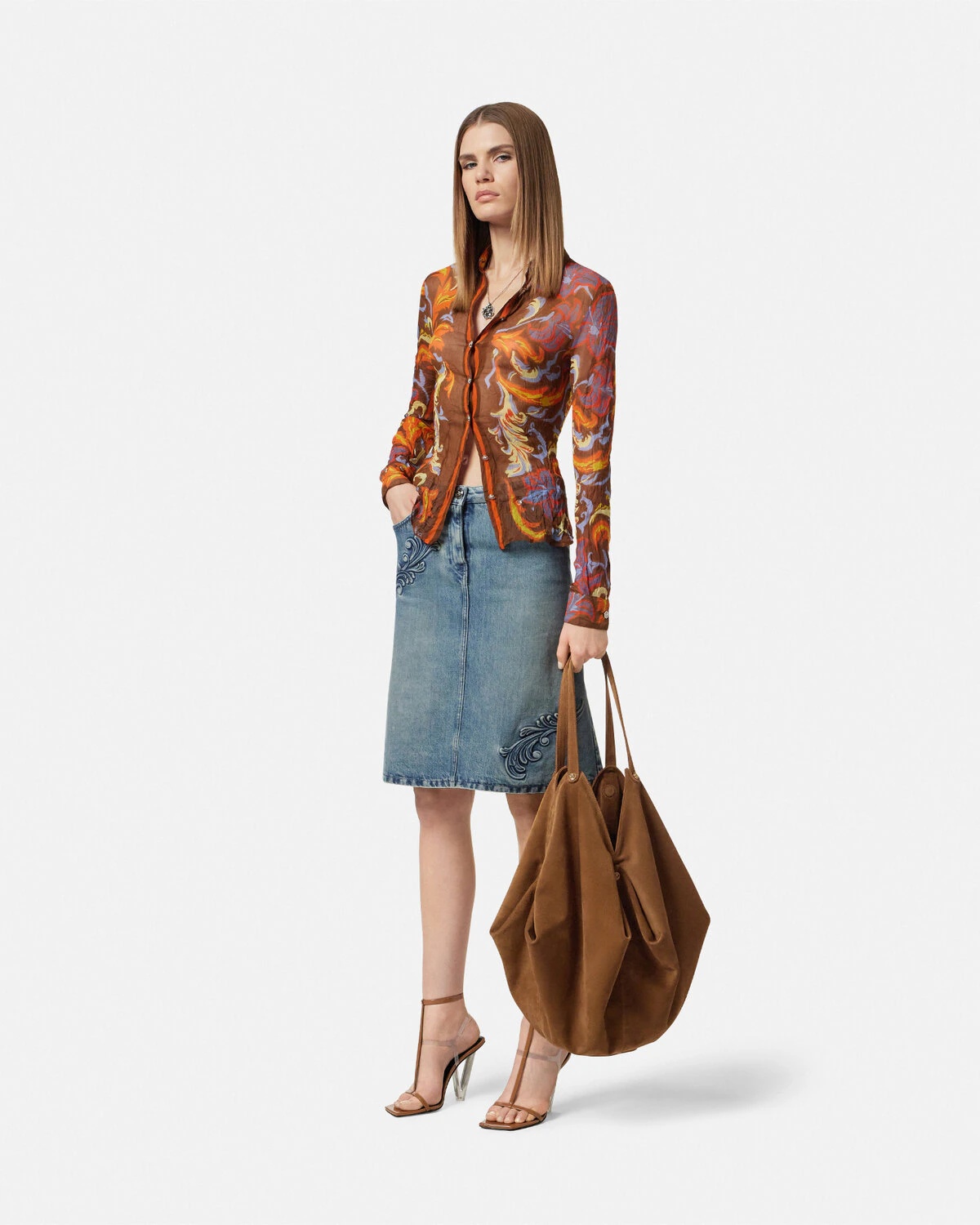 Protea Suede Large Shoulder Bag - 4