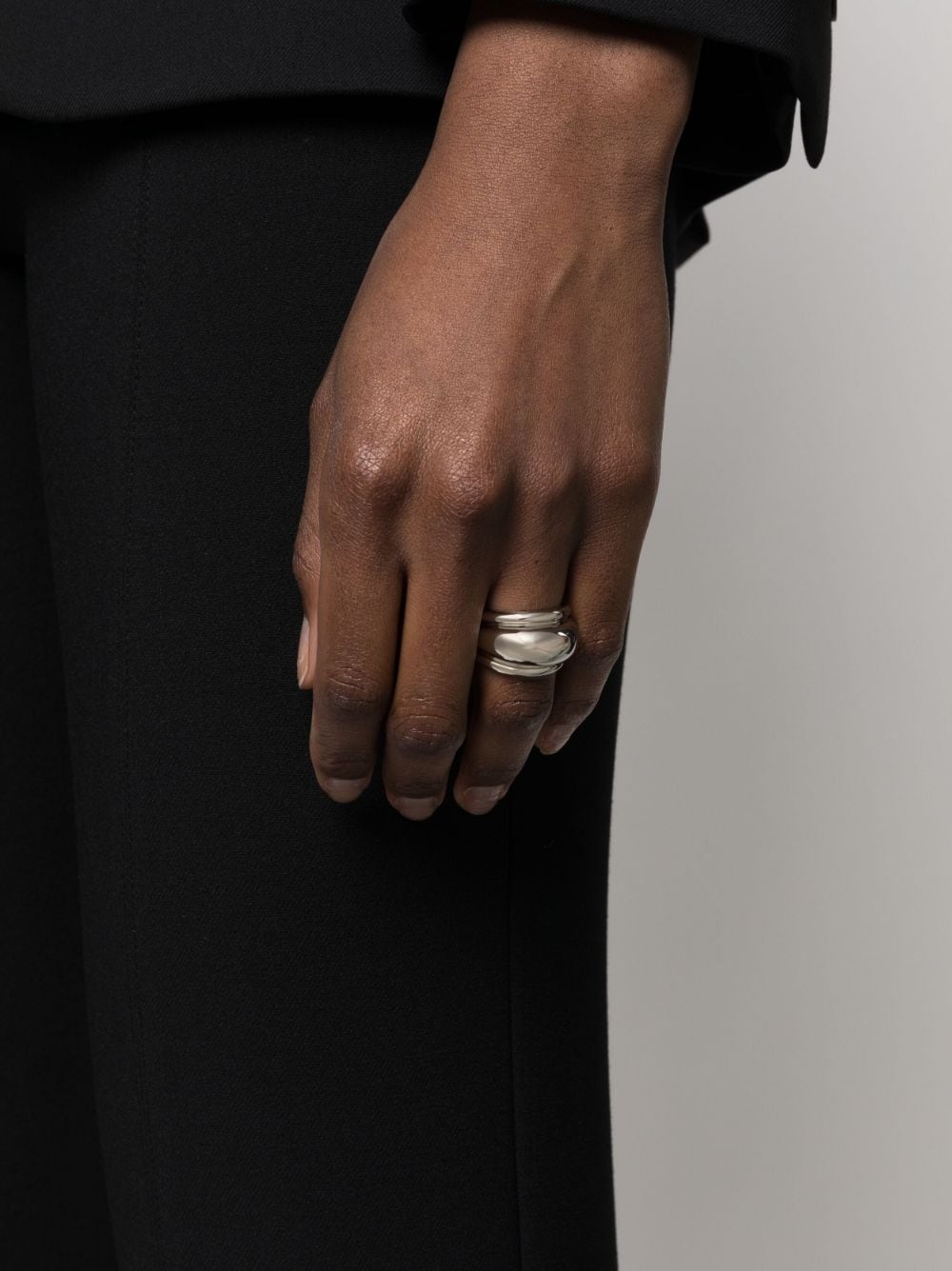 silver-tone chunky ring - 2
