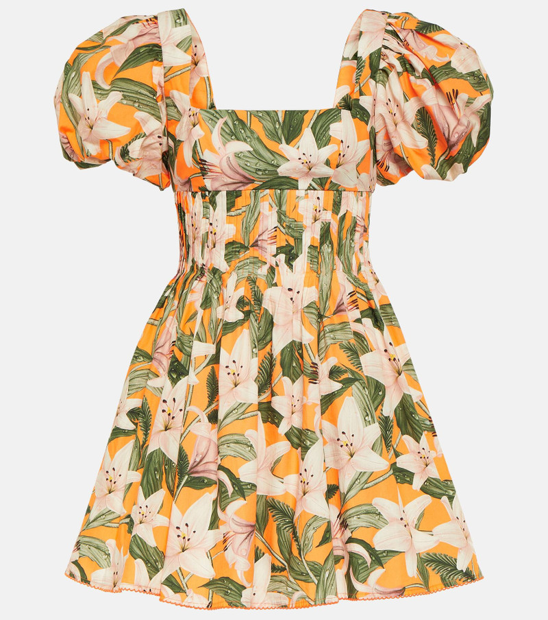 Caramelo Lirio 꽃 면 minidress 1