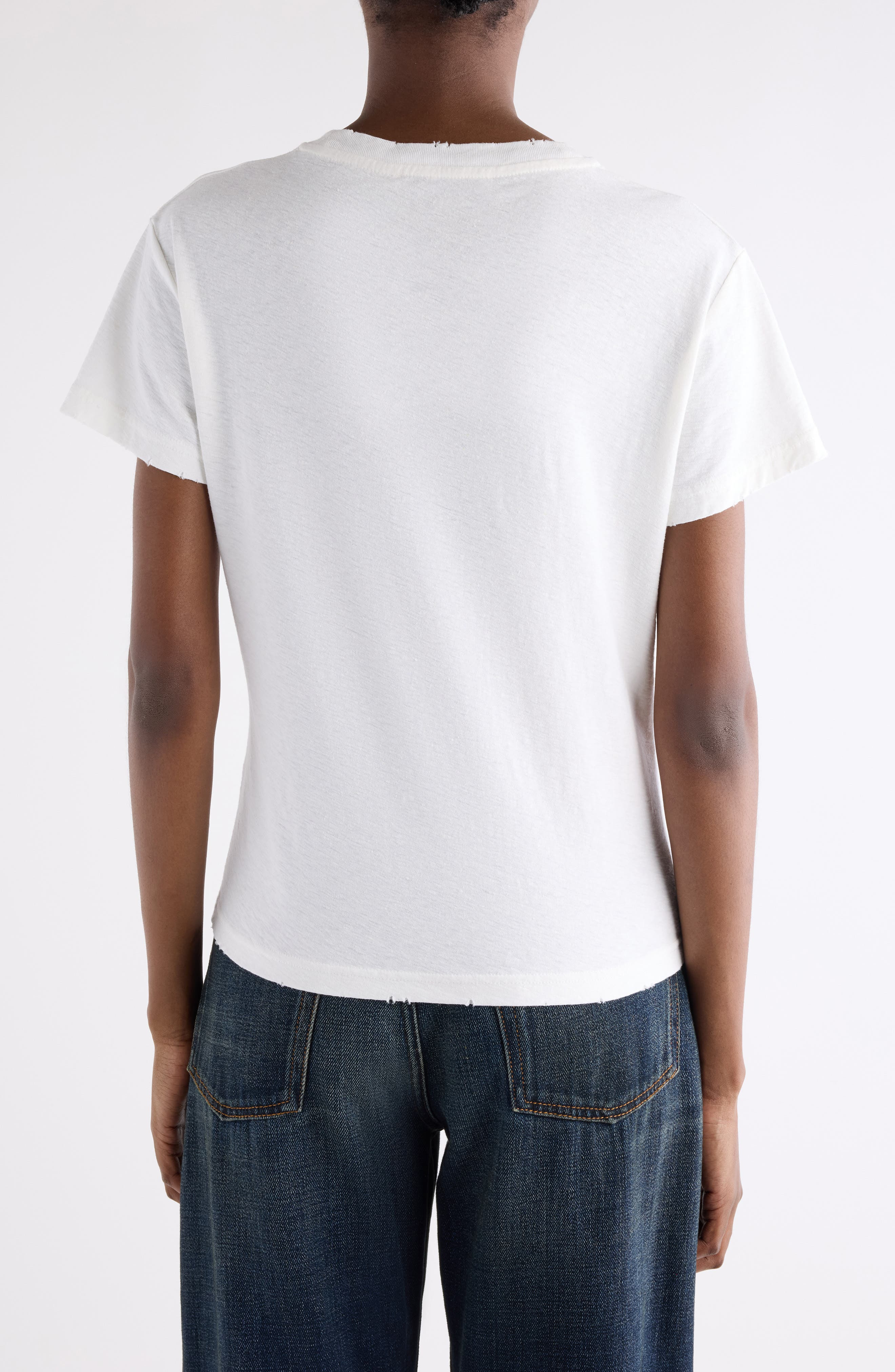 Acne Studios Etza 1996 Distressed Logo Graphic T-Shirt in Off White at Nordstrom - 3