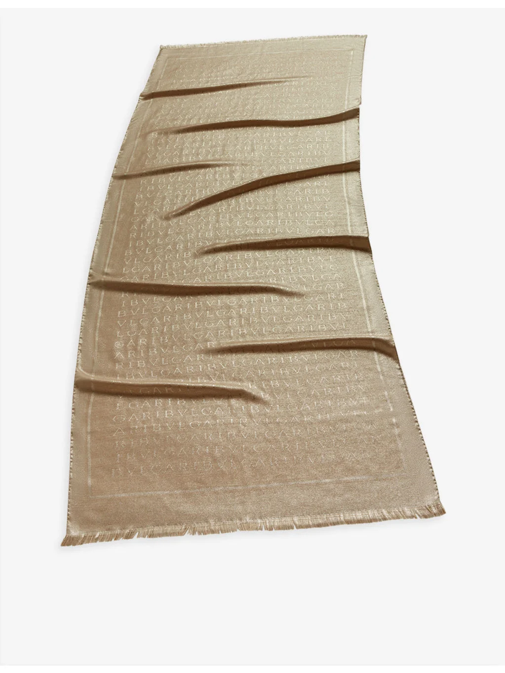 Lettere Maxi logo-print metallic silk and wool-blend stole - 1