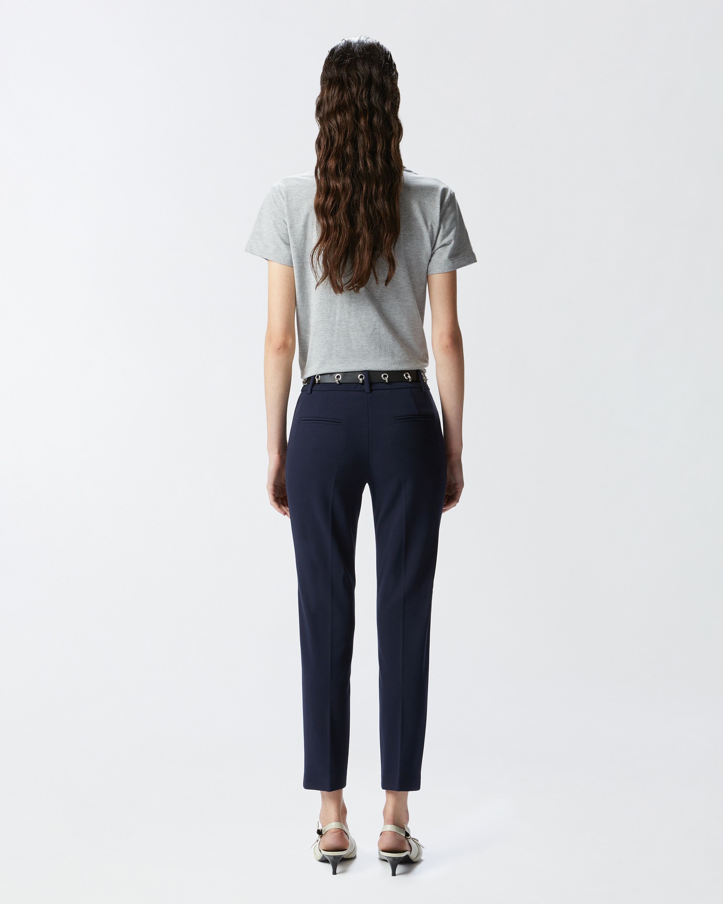 TECHNICAL FABRIC CIGARETTE TROUSERS - 4