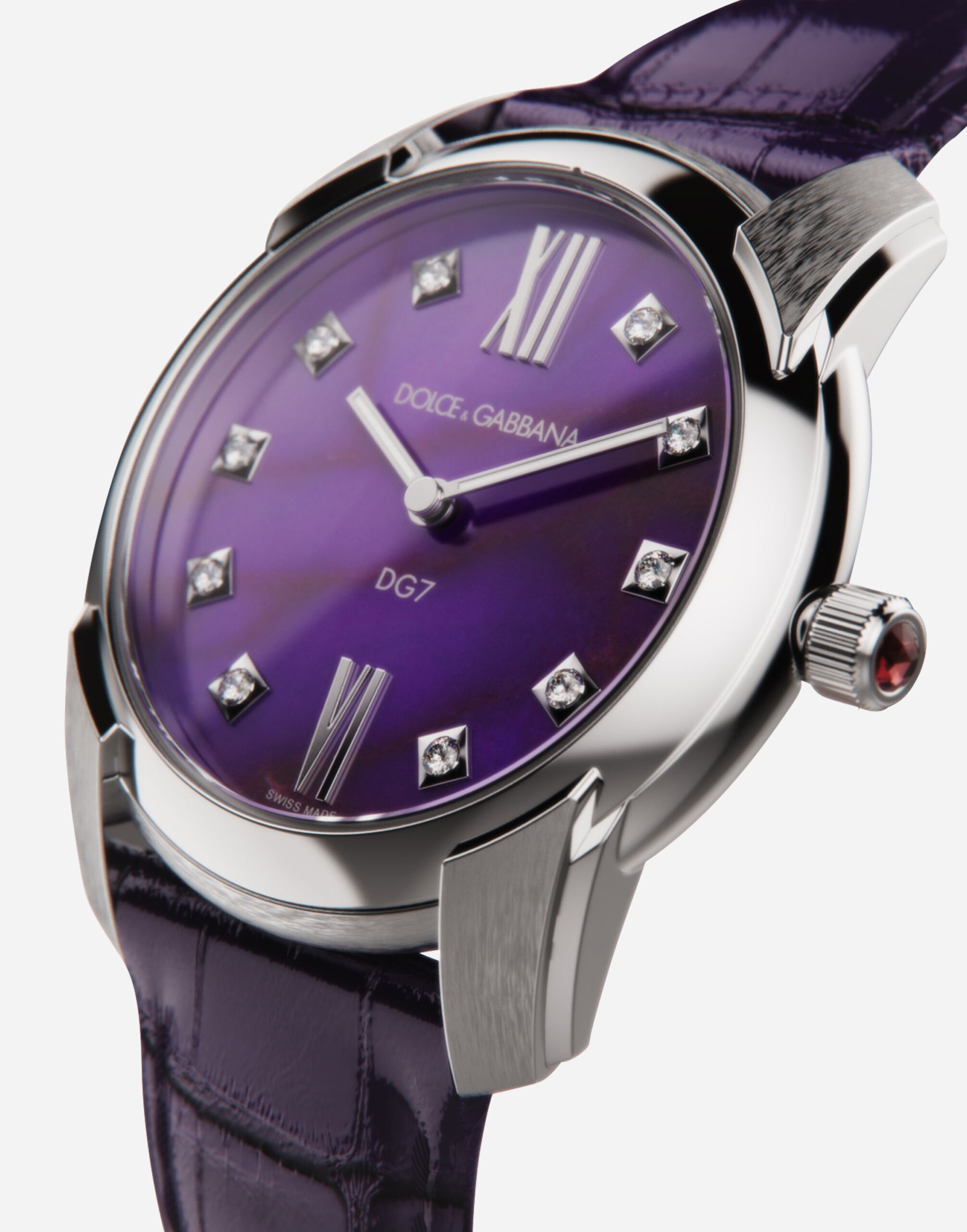DG7 watch in steel with sugilite and diamonds - 2