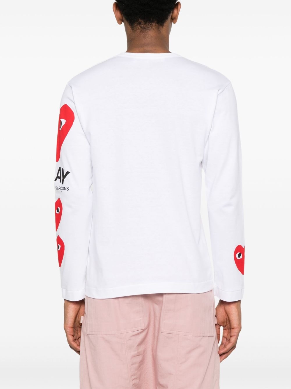 long-sleeve heart-print T-shirt - 4