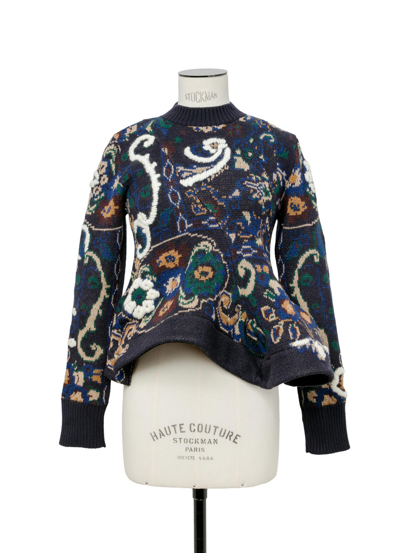 Floral Jacquard Knit Pullover 1
