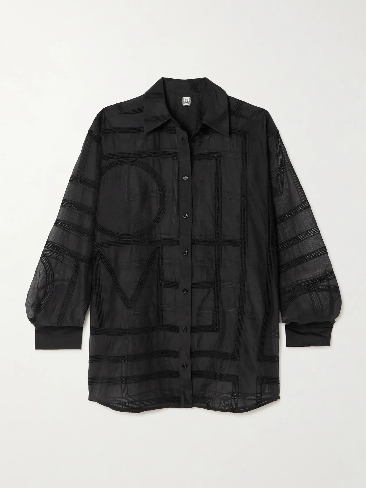 Embroidered Organic Cotton And Silk-blend Voile Shirt - 1