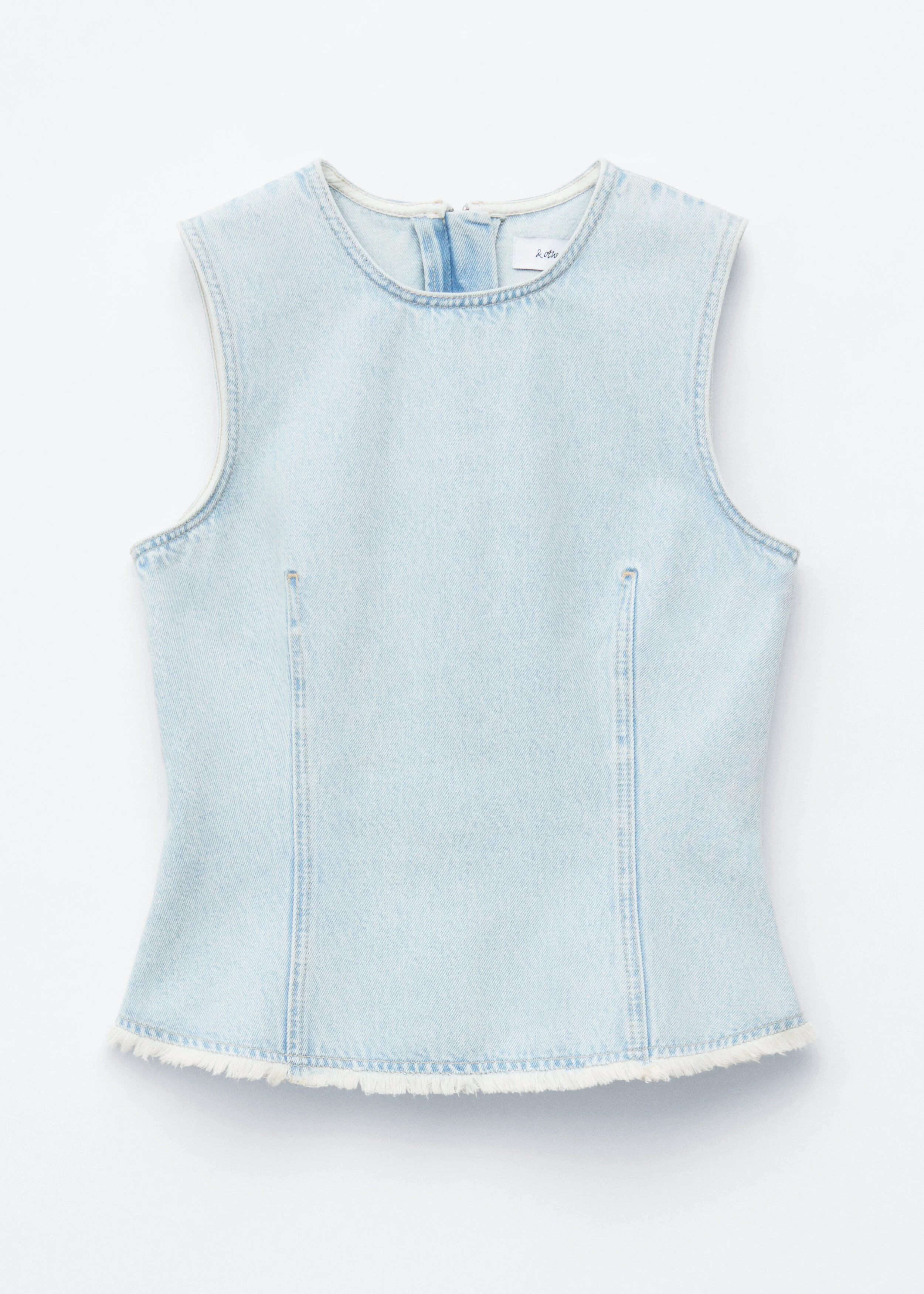 Raw-Edge Denim Top - 1