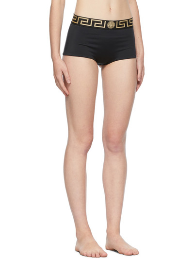 VERSACE Black Greca Border Swim Shorts outlook