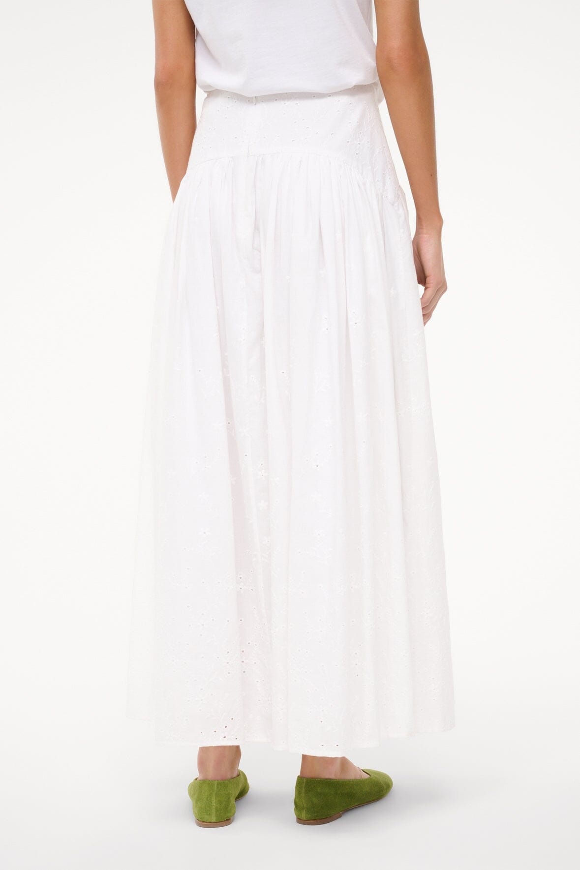 STAUD PROCIDA SKIRT WHITE EYELET - 6