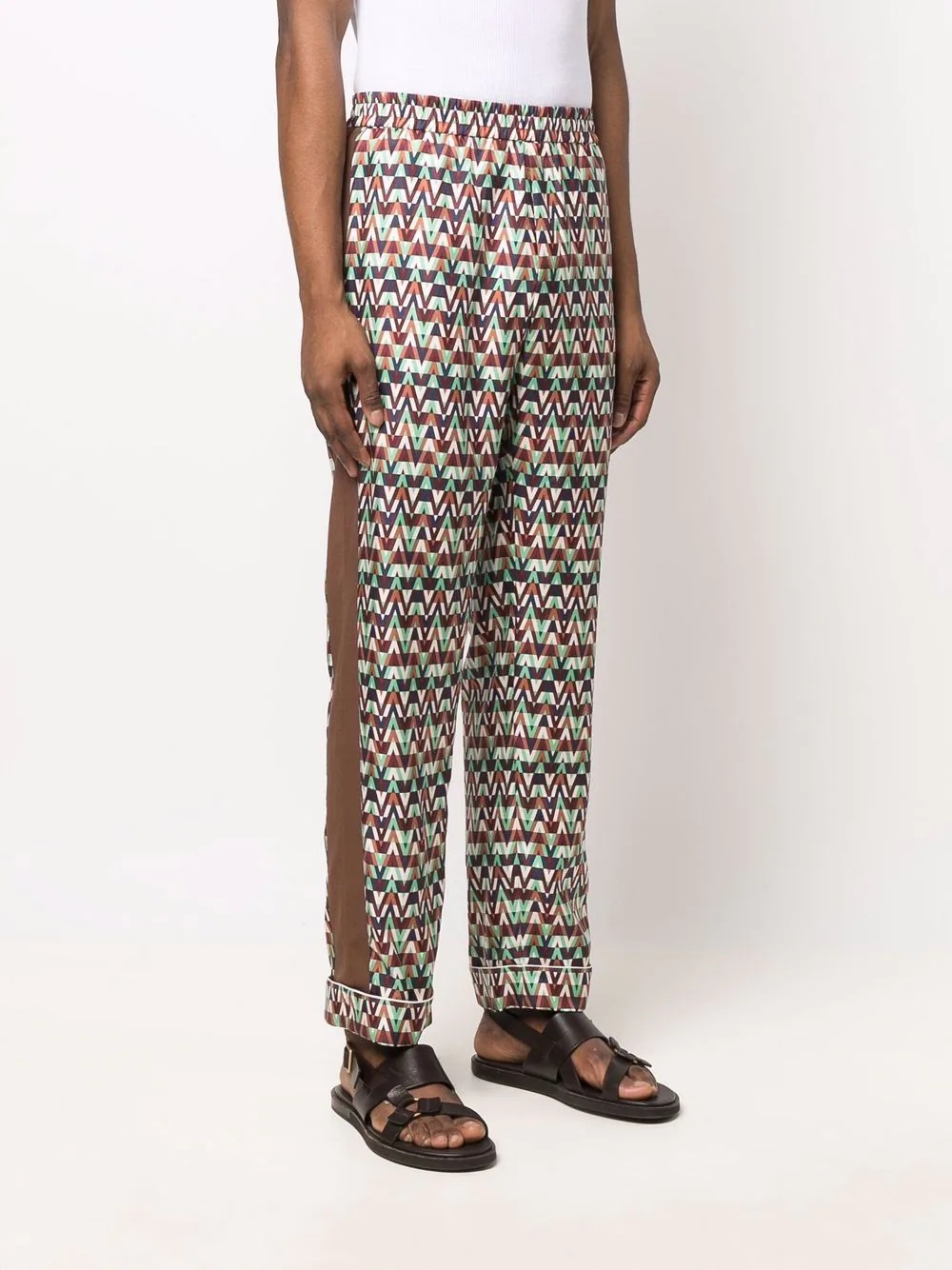 Optical print straight-leg trousers - 3