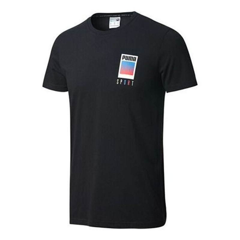 PUMA Sport Printed Short Sleeve TEE Black 599430-01 - 1