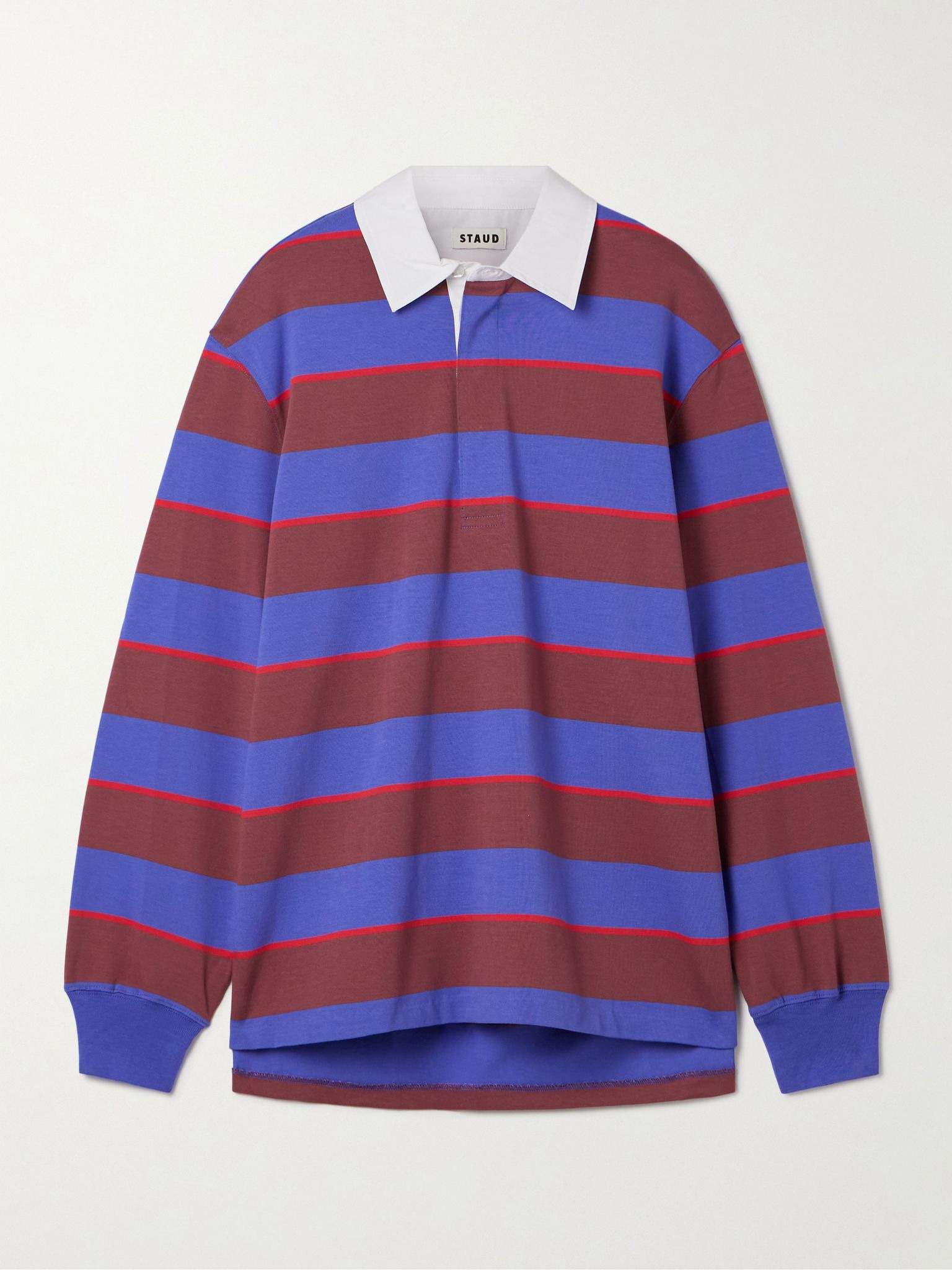 Gavin striped cotton-blend jersey polo shirt Multi - 1