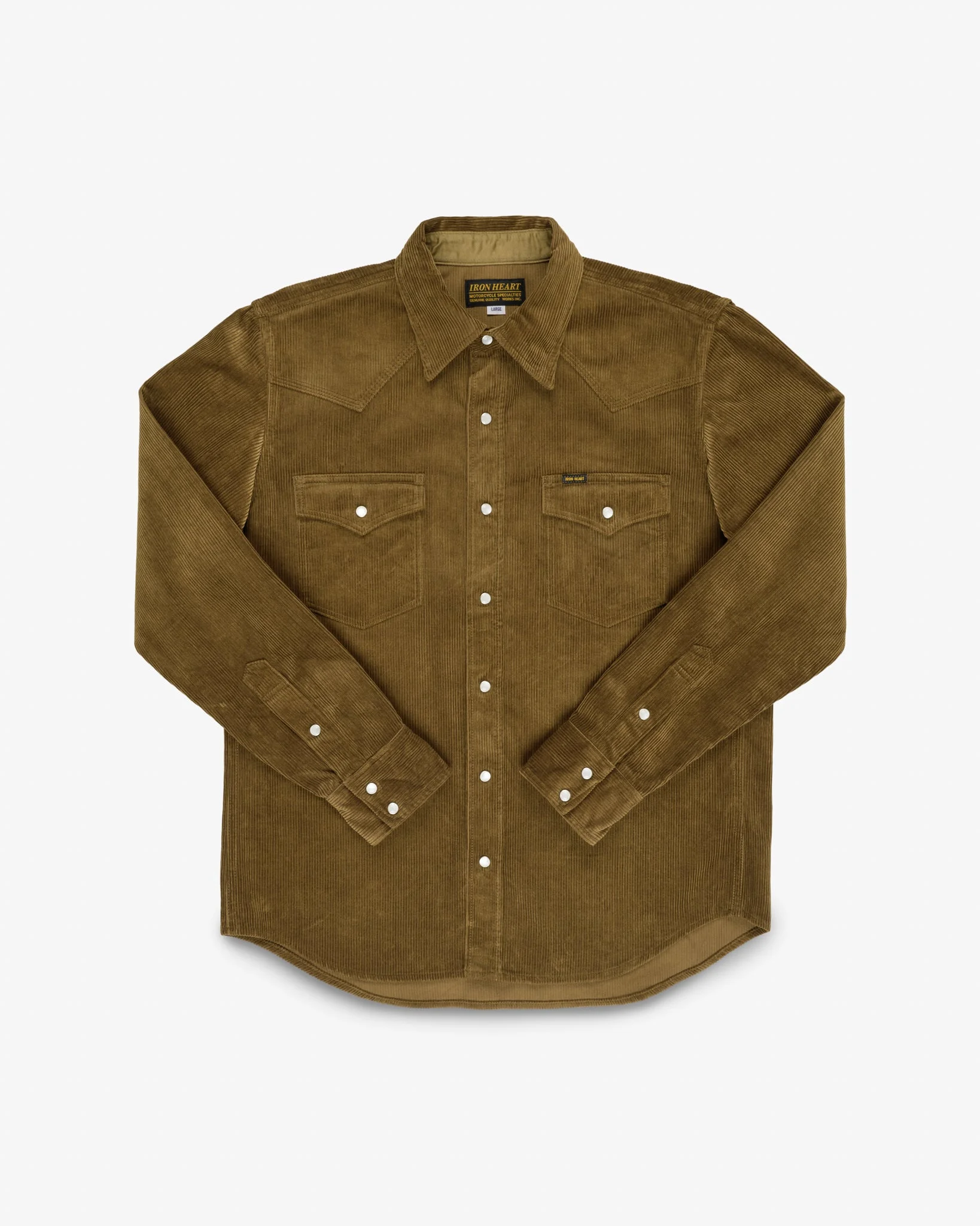 IHSH-398-CAM 11OZ CORDUROY WESTERN SHIRT - CAMEL - 1
