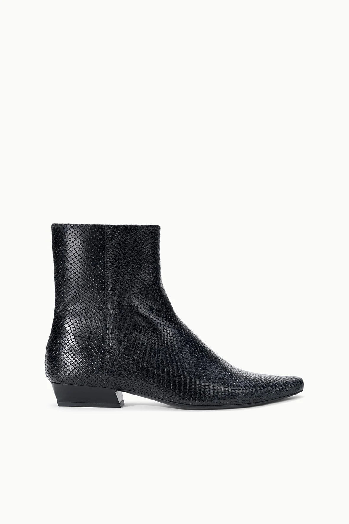 STAUD WALLY FLAT ANKLE BOOT BLACK SNAKE - 1