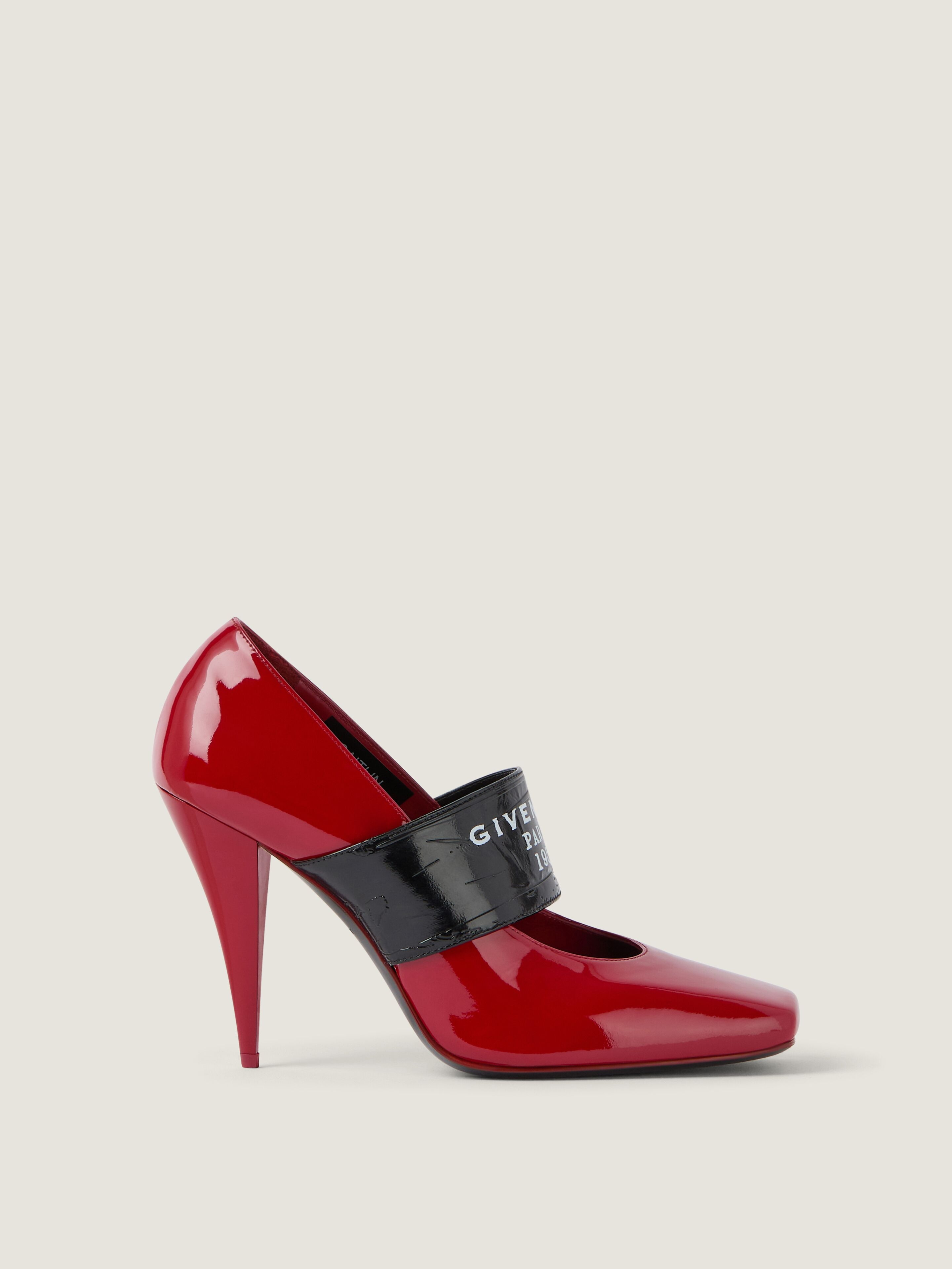 SLICED SQUARE GIVENCHY TAPE PUMPS IN PATENT LEATHER - 3