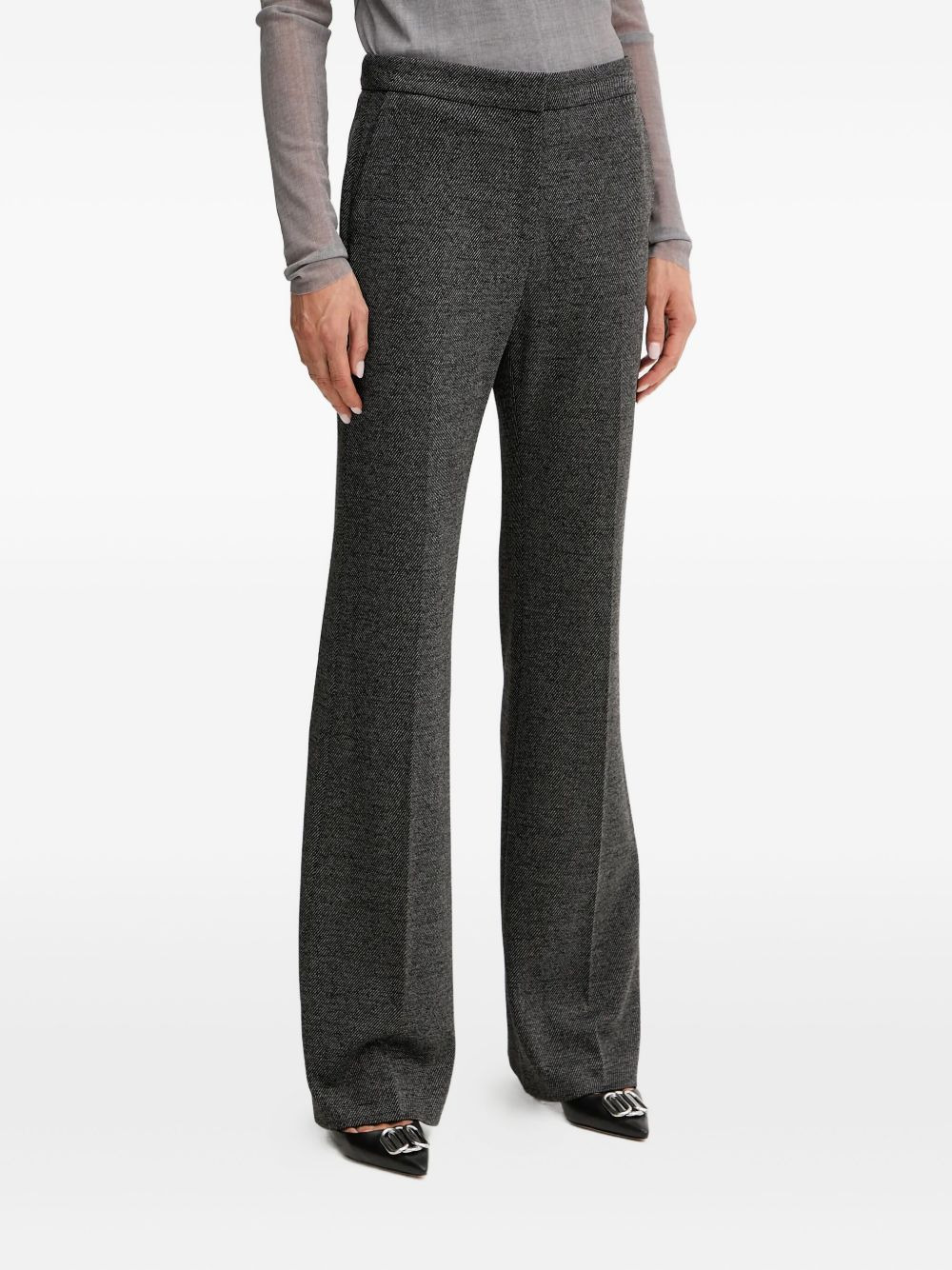 herringbone pleated trousers - 1