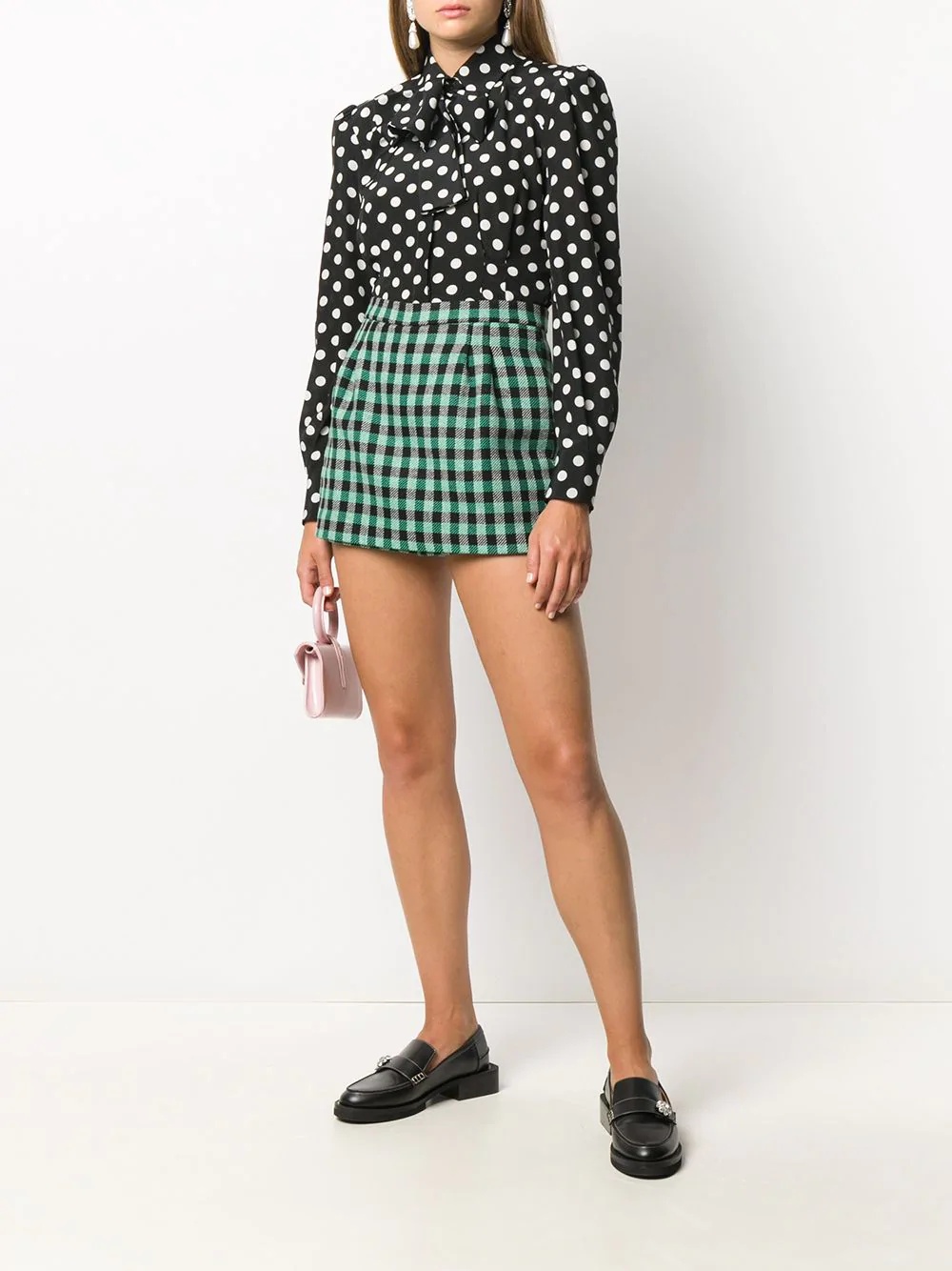 gingham-print skorts - 2