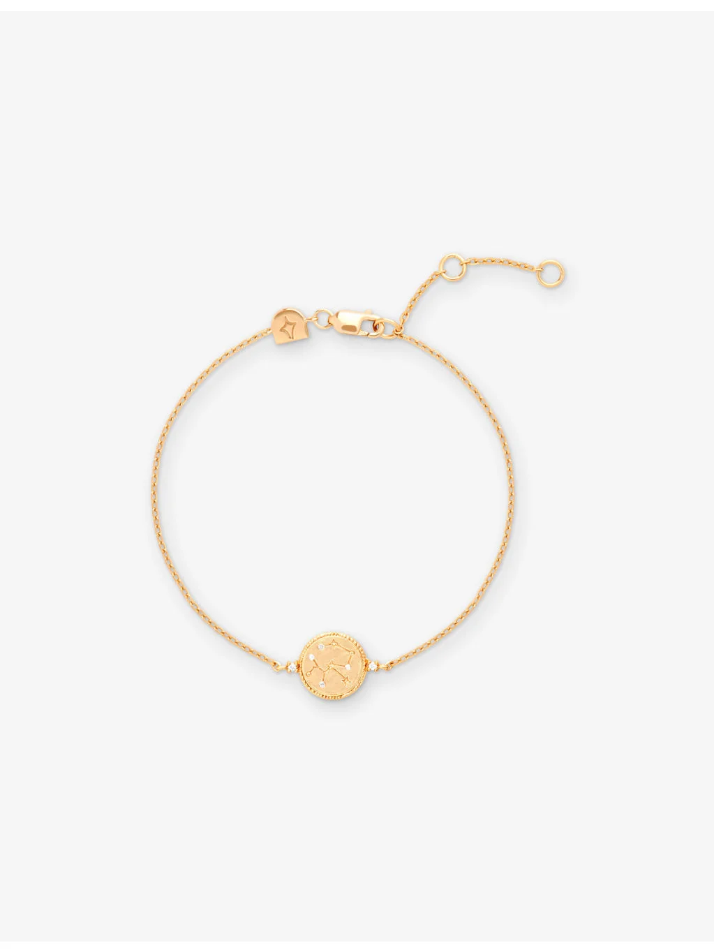 Sagittarius Zodiac 18ct Yellow Gold-Plated Sterling-Silver and Cubic Zirconia Pendant Bracelet - 1