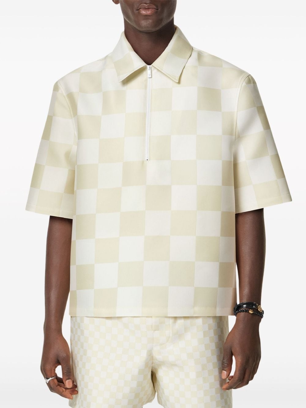 checked zip-up top - 3