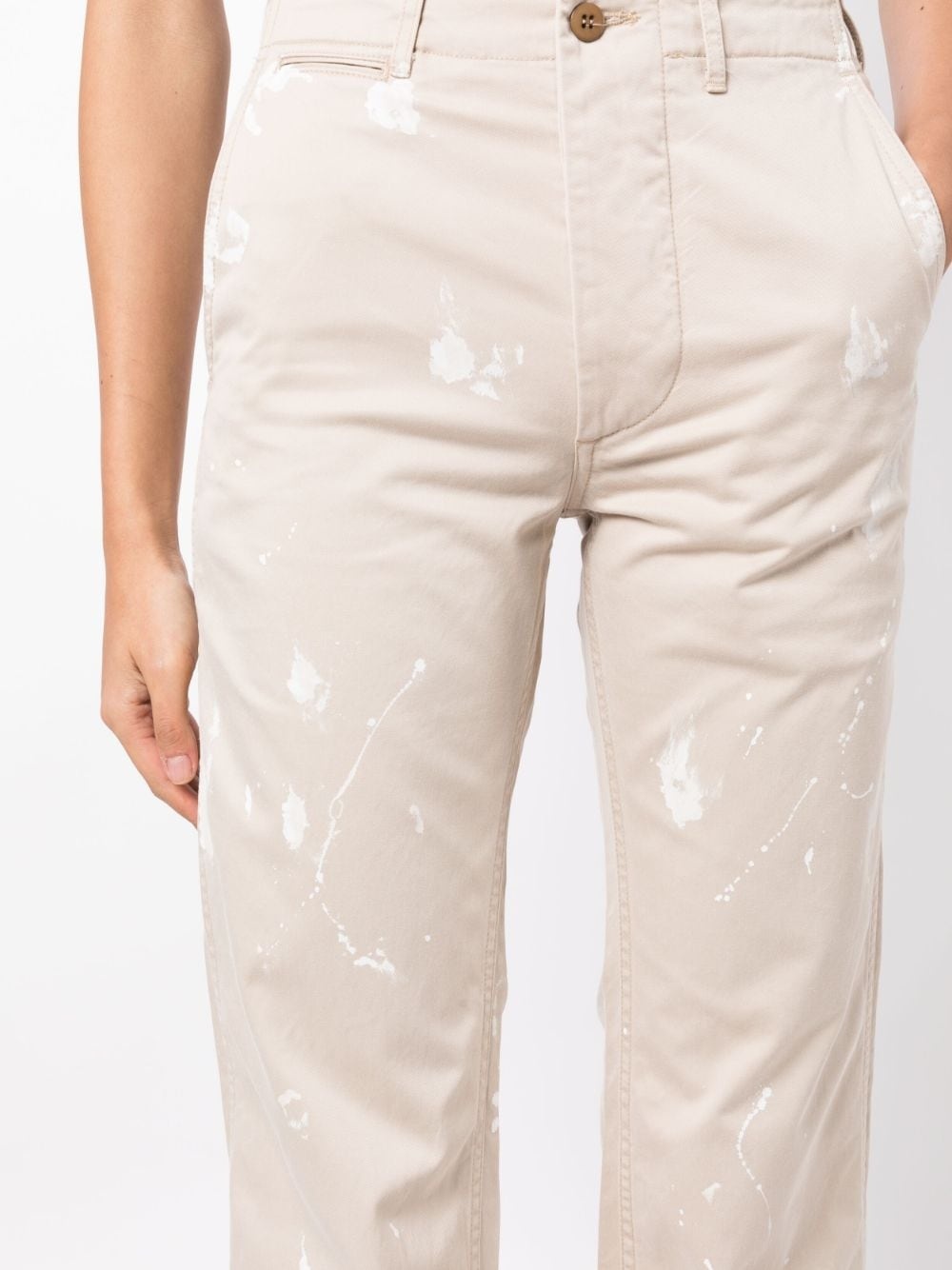 paint-splatter flared trousers - 5