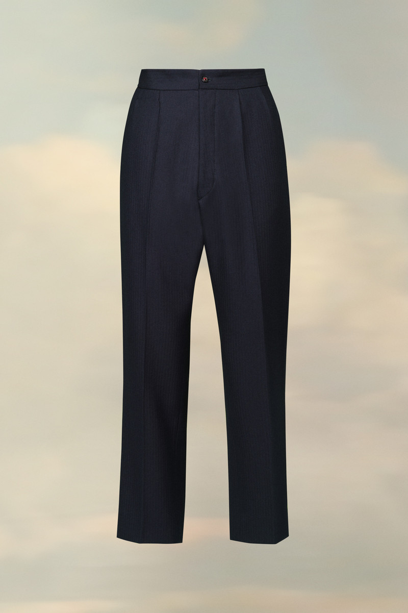 Wool Herringbone Trousers - 1