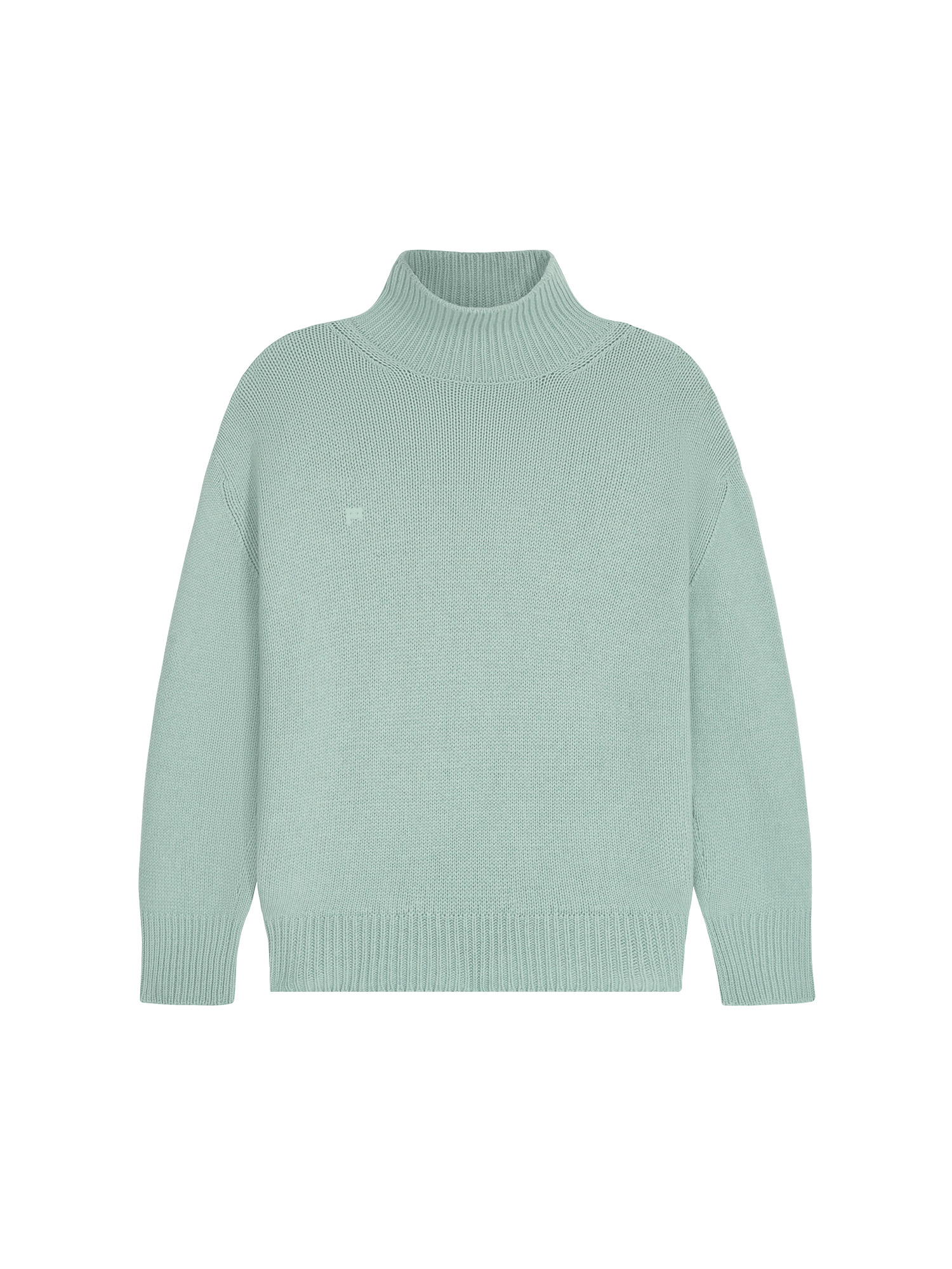 Men's Recycled Cashmere Turtleneck Sweater - Eucalyptus Blue - 1