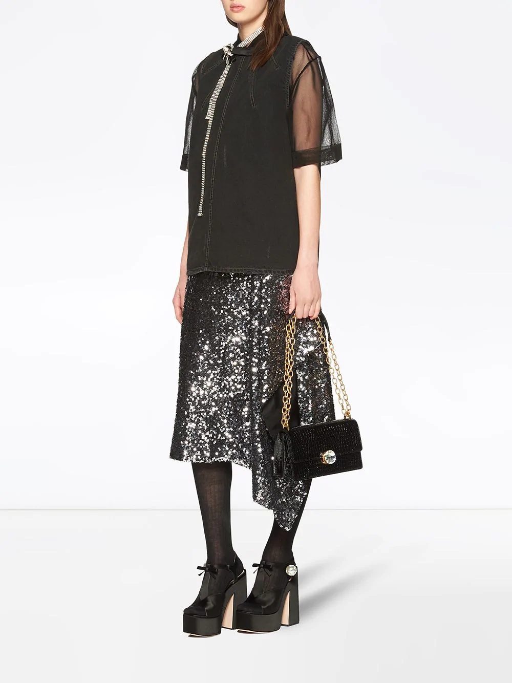 draped sequined skirt - 2