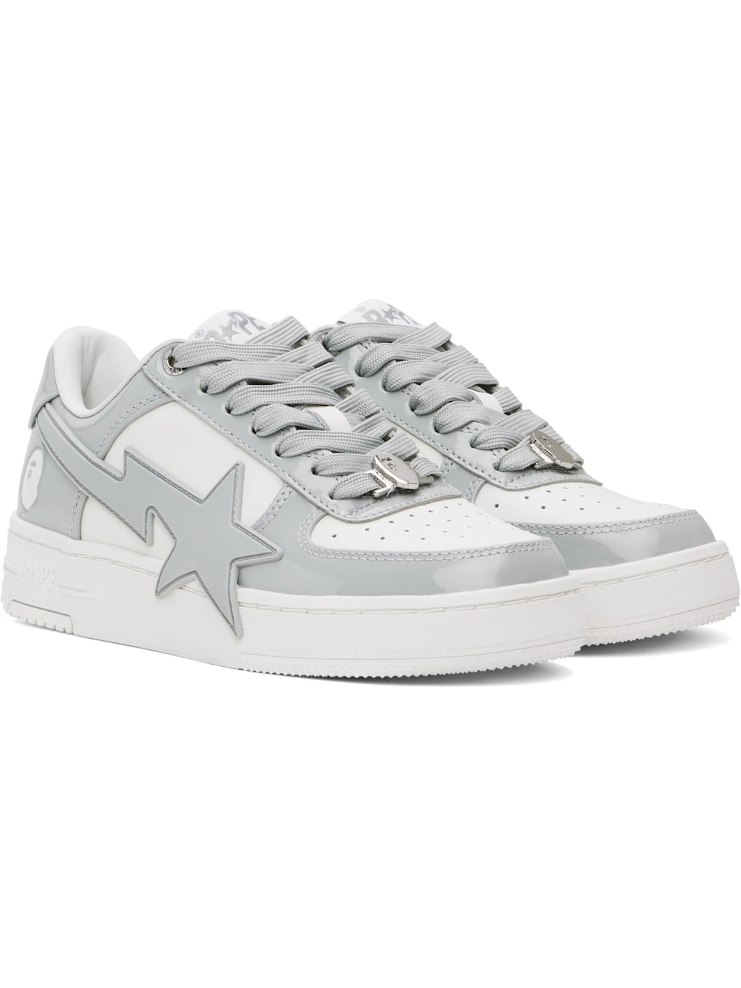 White & Gray Spot STA OS Sneakers - 4