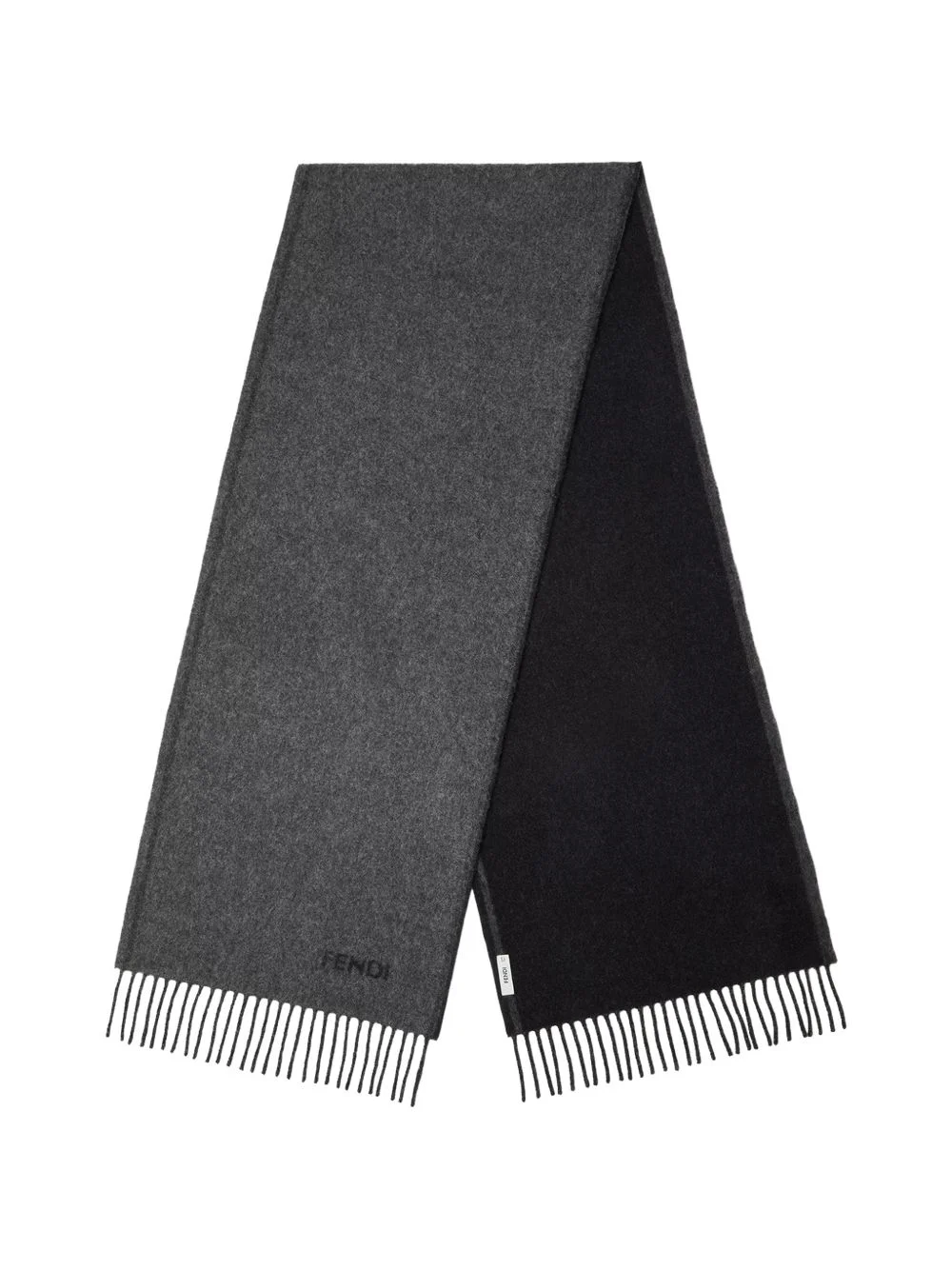 gray and black cashmere scarf - 1