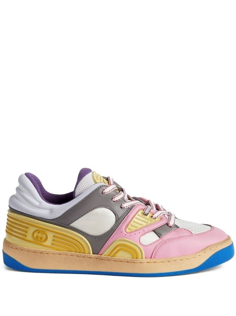 Basket panelled sneakers - 1
