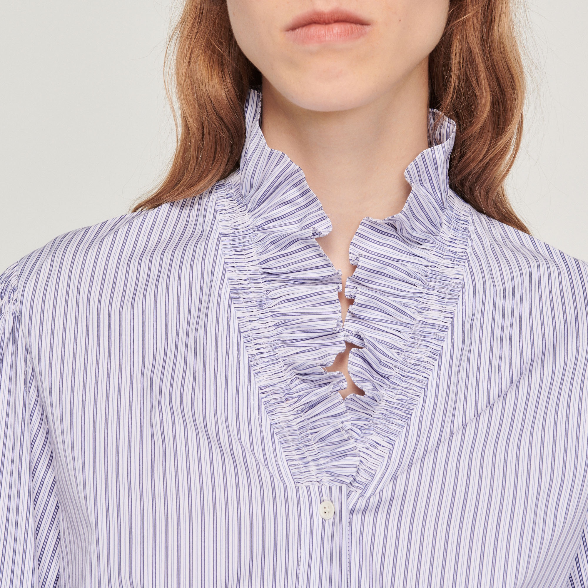 Striped shirt with a fancy collar - 4