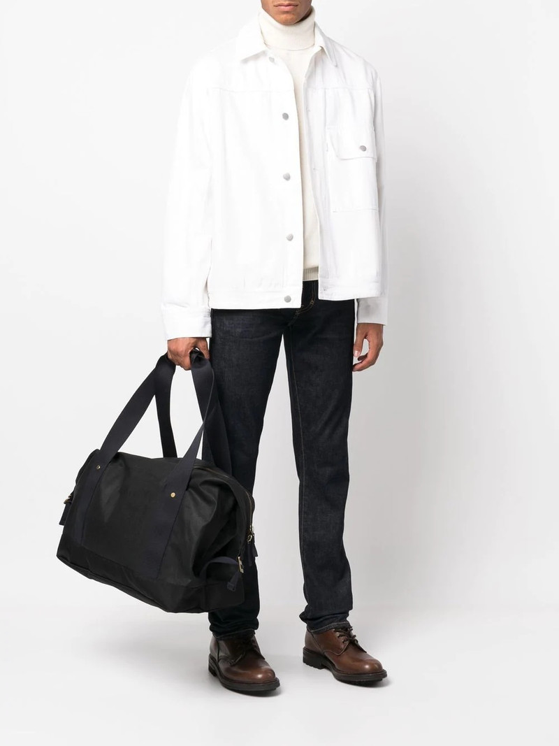 Barbour logo-patch luggage tote bag outlook