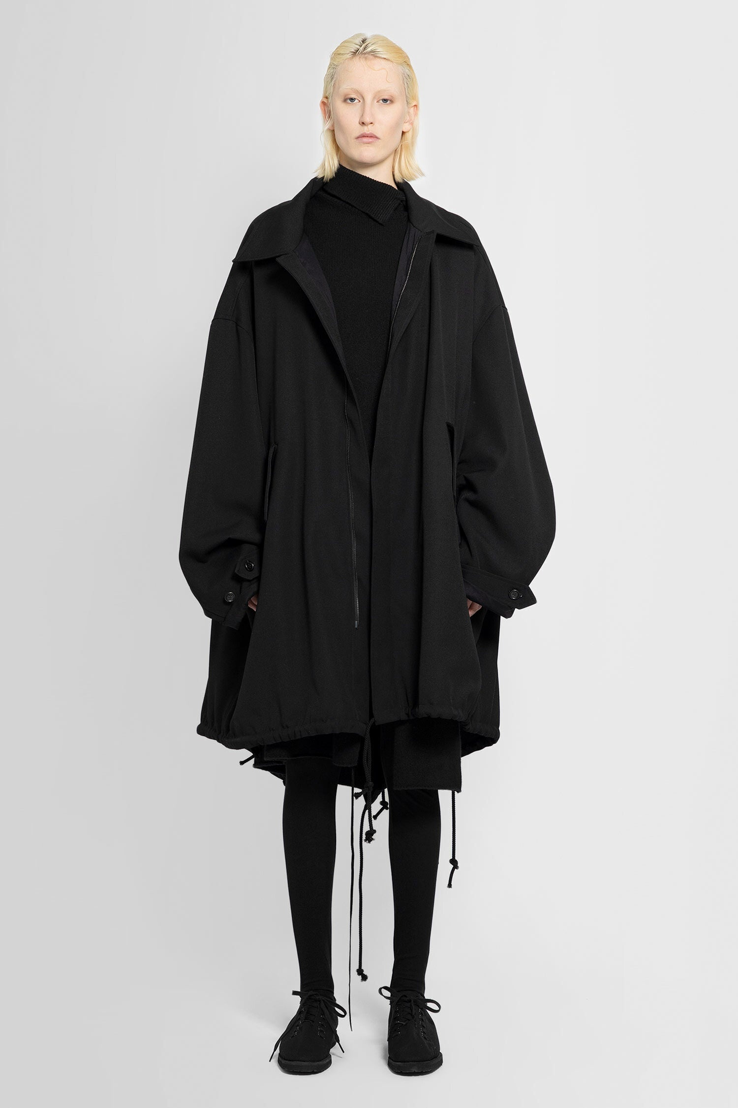 YOHJI YAMAMOTO WOMAN BLACK COATS - 1