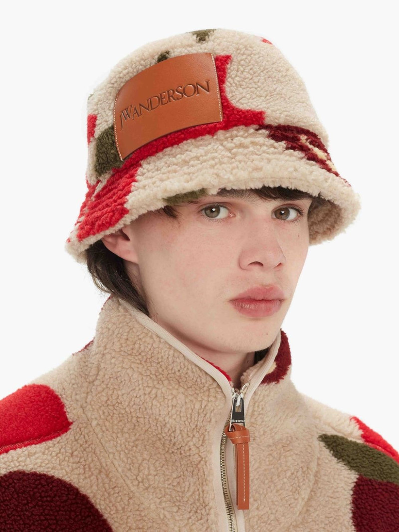 JW Anderson FLEECE BUCKET HAT WITH APPLE MOTIF outlook