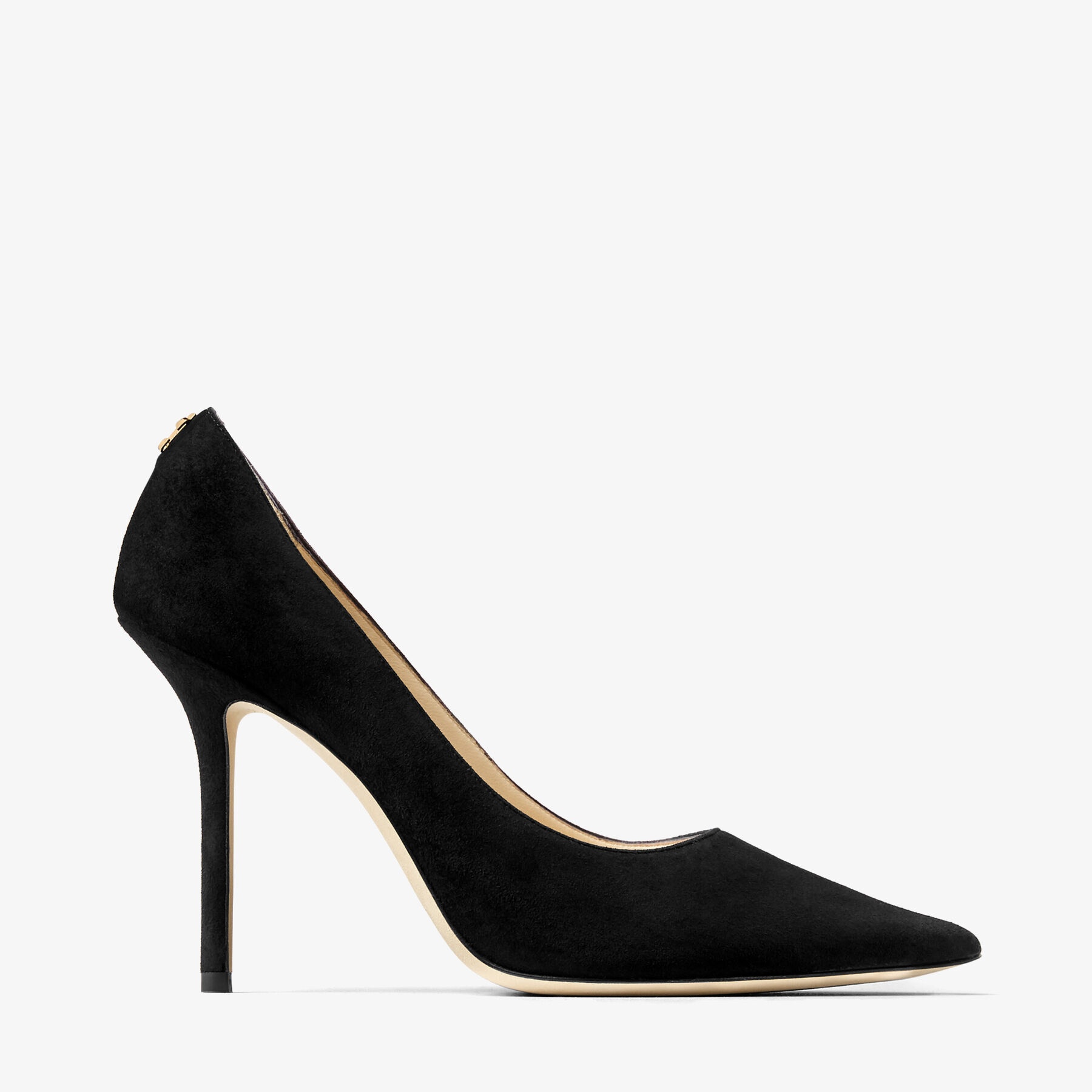 Love 100
Black Suede Pointy Toe Pumps with Jimmy Choo Button - 1