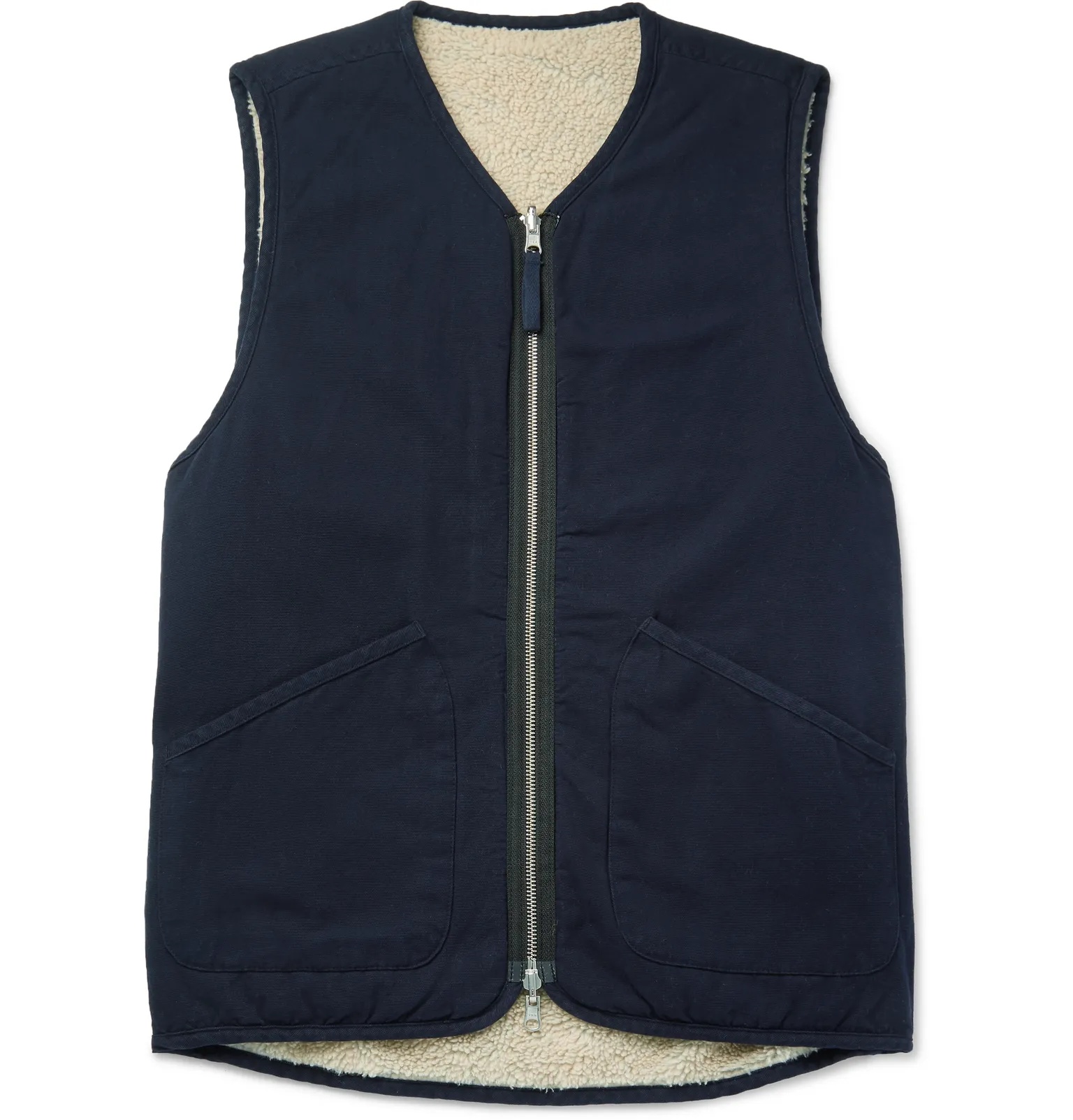 Faux Shearling-Lined Cotton Gilet - 1