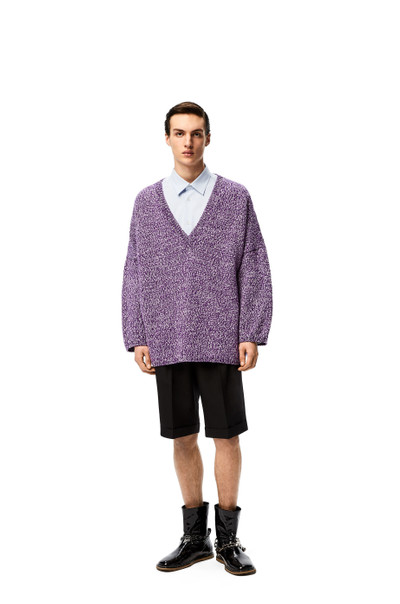 Loewe V neck oversize sweater in wool outlook