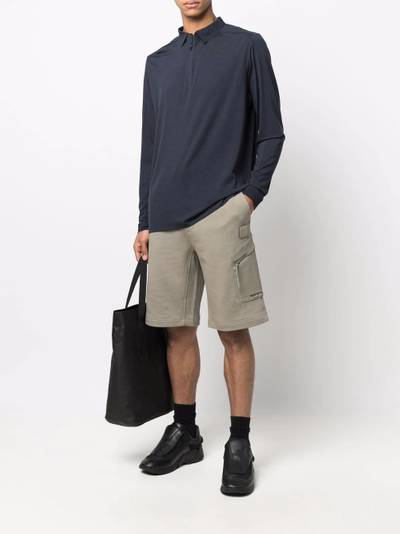 C.P. Company logo-patch cotton track shorts outlook