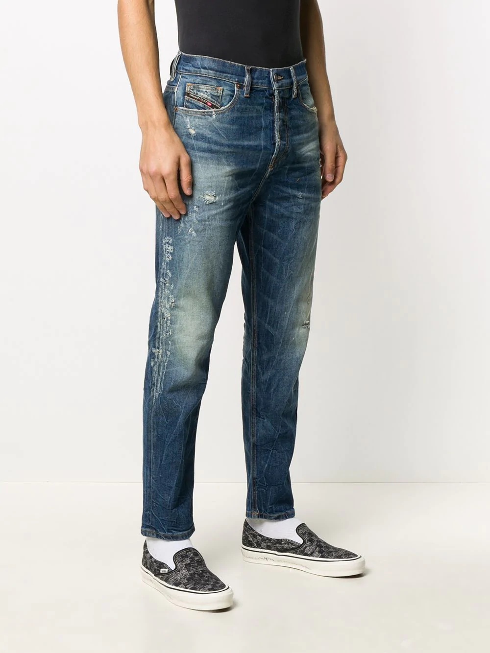 faded straight leg jeans - 4