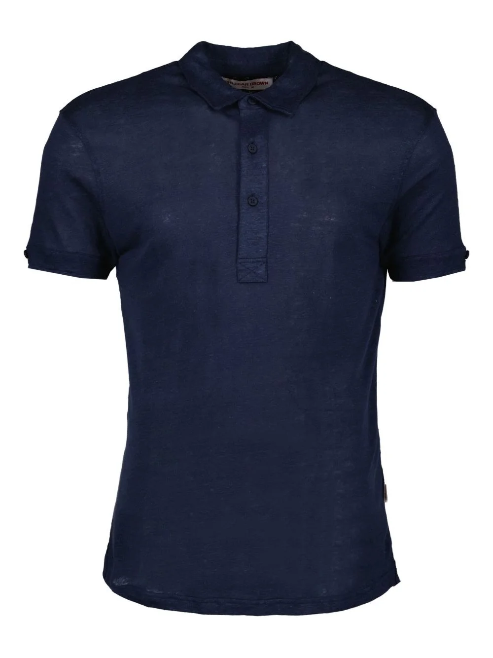 short-sleeved linen polo shirt - 1
