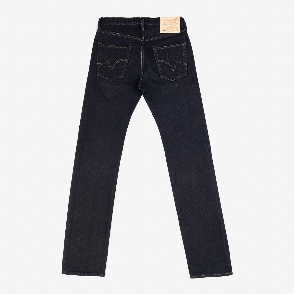 IH-666S-21od 21oz Selvedge Denim Slim Straight Cut Jeans - Indigo Overdyed Black - 5