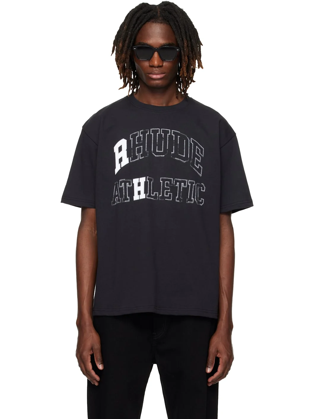 Black 'Rhude Athletic' T-shirt - 1