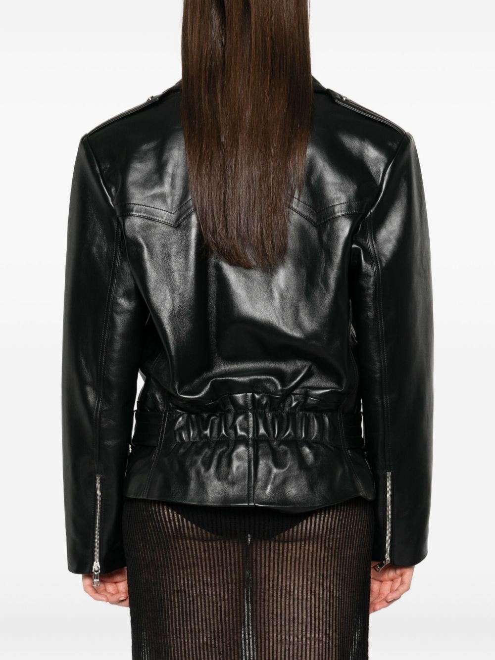 leather biker jacket - 4