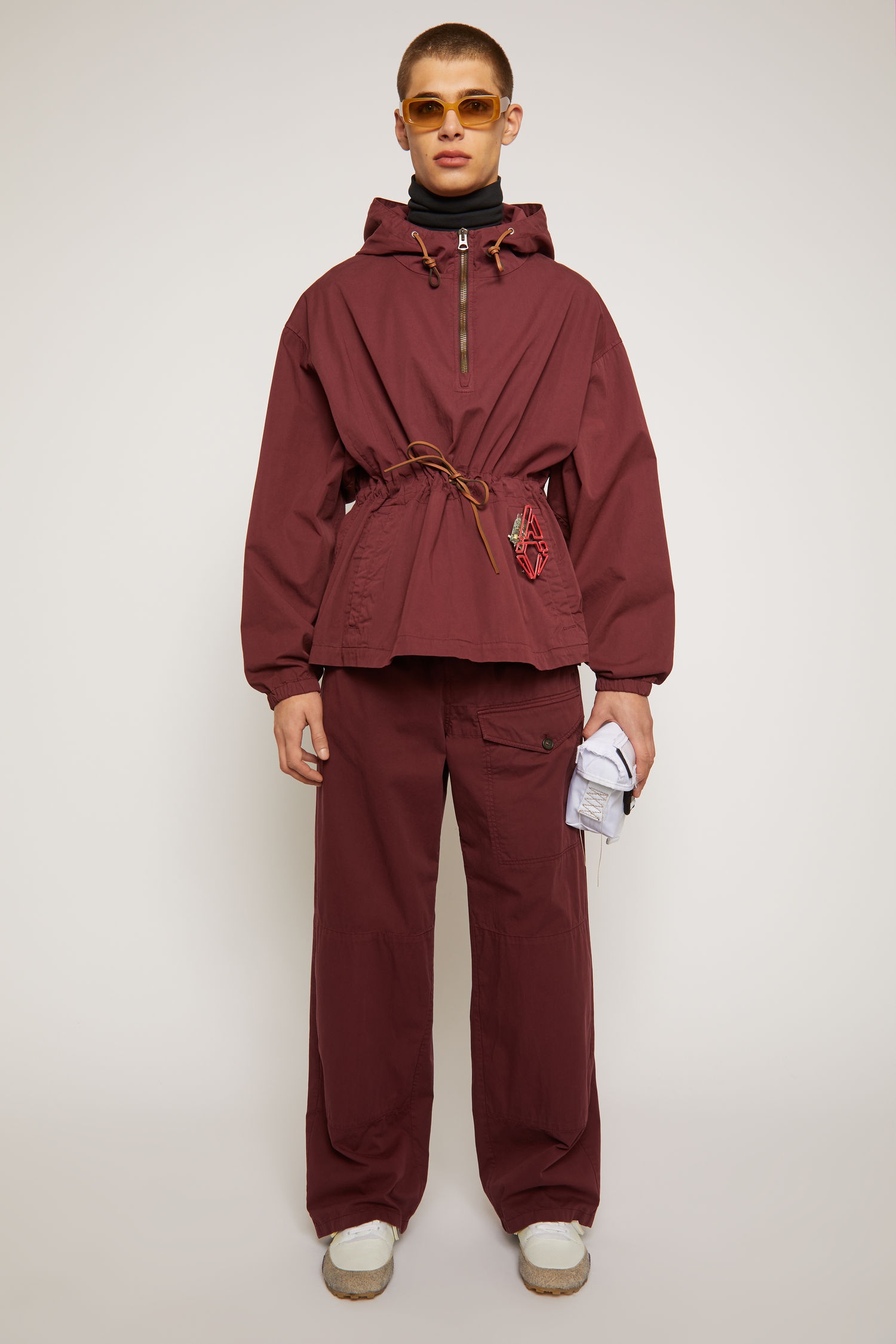 Half-zip hooded jacket burgundy - 2