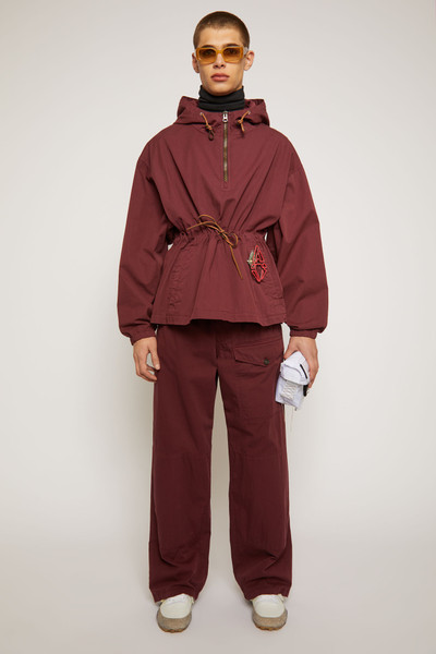 Acne Studios Half-zip hooded jacket burgundy outlook