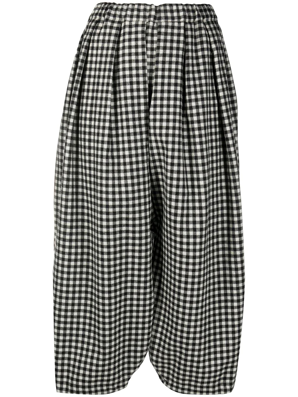 cropped check print trousers - 1