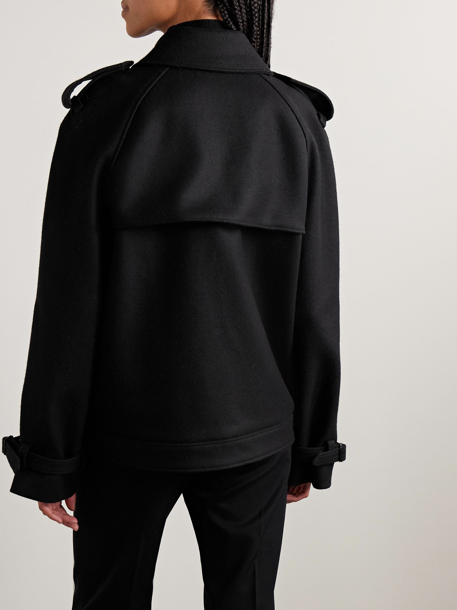 Amaury double-breasted wool-blend coat Black - 4