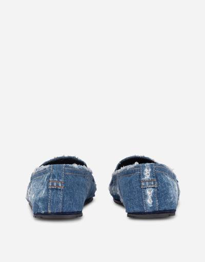 Dolce & Gabbana Patchwork denim loafers with logo tag outlook